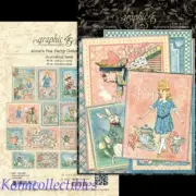 Graphic 45 Alice's Tea Party Journaling Ephemera Cards Mad Hatter, White Rabbit