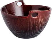 Soup Bowl with 2 Handles Japanese-Style, 1010ML Soup Bowls in China Porcelain Ceramic Oven Microwaveable Microwave Safe Kitchen Large Gradient for Noodles Rice-Coffee Color