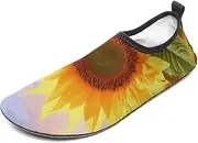 [BTCOWZRV] Water Shoes for Women Men Beautiful Sunflower Water Sports Shoes Slip-on Breathable Lightweight Athletic Aqua Sock