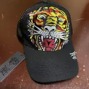 Ed Hardy Tiger graphic trucker hat, unisex