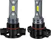 HOCOLO 2x F2 5202 H16 PS24W 8000K Car LED Fog Lights Replace Halogen Bulbs,3570 CSP-Chips 80W 8000LM,Bright IP68 Waterproof Vehicle Lamp Accessories Exterior Automotive (Ice Blue, 5202/H16/PS24W)