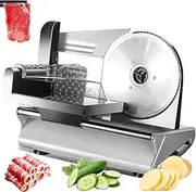 Meat Slicer Machine for Home, 200W Multi-Function Electric Meat Slicer with 7.5" Stainless Steel Blade, 0-15mm Adjustable Thickness, Deli Food Slicer for Lunch Meat, Steak, Beef, Bread