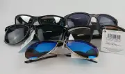 5 PACK FGX SUNGLASSES MIXED LOT 2 BLACK OVAL, AVIATOR & 2 MIRRORED 100% UVA/UVB