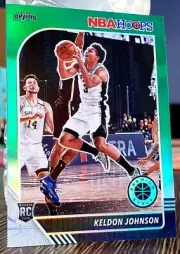 Keldon Johnson 2019-20 Panini NBA Hoops Premium Stock Green Prizm RC