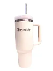 Manlako Double Wall Vacuum insulated Stainless Steel Tumbler w/ Handle & Straw