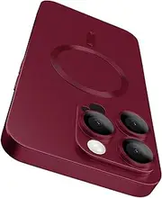 TNQBP Magnetic Case for iPhone 12 Pro Max, Luxury Ultra Soft Matte Metallic Lustre, Light Slim and Shockproof, with Lens Edge Raised Protection Design for iPhone 12 Pro Max 6.7 inch, Wine Red