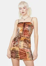 Better For It Patchwork Mini Dress