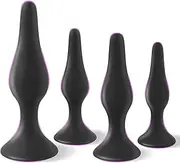 Portable Plugs Trainer Silicone Beginners Starter Set for Women and Men Soft Silicone Plugs Toys Trainer 4 Piece Set