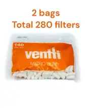 Ventti Micro Slim Orange Filter X 2 Bags Total 280 Filters.
