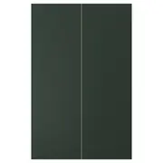 HAVSTORP 2-p door f corner base cabinet set, deep green, 25x80 cm