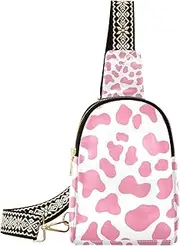 [miaozhen] Trendy Peach Cow Pattern small crossbody bag lightweight sling backpack for women for travel, Peach Cow Pattern