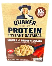 Quaker Protein Maple & Brown Sugar Instant Oatmeal 12.6 oz Hot Cereal