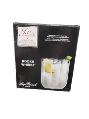 Jazz set of 4 Whiskey Glasses~11 3/4oz by Luigi Bormioli~ Rocks Whisky
