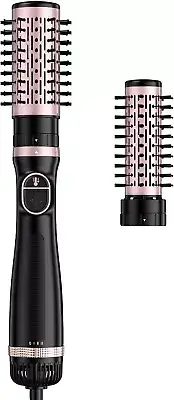 Rotating Hair Dryer Brush Spinning Blow 2 Detachable 2" 1.5" 3-In-1 Hot Air