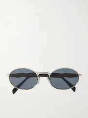 [Prada Eyewear] Prada Eyewear - Oval-frame Acetate And Gold-tone Sunglasses - One size One size Gold