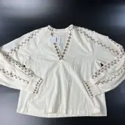 Nordstrom Treasure & Bond Long Sleeve Aztec Western Pull Over Top Shirt SZ Small
