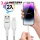 (2入)HANG R18 高密編織 iPhone Lightning USB 3.4A快充充電線25cm-灰色