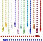 100Pcs Bead Chain Ball Chain Necklace, 3,74Inch Adjustable Mixed Color Metal Dog Tag Chain Ball Chain Connectors for Hanging Ornament Jewelry Tag, Christmas Decoration, Jewelry Making and DIY Crafts