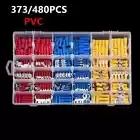 373/480Pcs Insulated Electrical Wire Splice Terminal PVC Spade Crimp Connectors