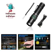 1200 Lumens Small Bright Rechargeable Flashlight with Power Display, IP67 Wat...
