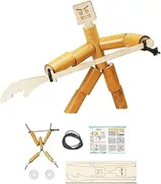 Bamboo Man Battle Wooden Fencing Puppets Game Party Favor Fun Wooden Table Battle Toys 2 Player for Adults, Kids, Wood Tool