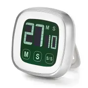 2PCS KC-08 Touchscreen Digital Timer with Loud Alarm Backlit Display Count Down and Up Stopwatch Cooking Bread Candy BBQ Kitchen Cooking Timer