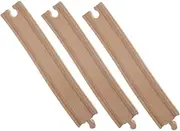 KONTONTY Train Track Set for Boys and Girls 3pcs Wooden Model Train Tracks Expansion Railway Toys Accessories