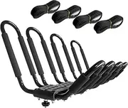 Kayak Roof Rack, 2 Pair J-Bar Rack with 4 Ropes. Heavy Duty Carrier for Your Canoe SUV and Trucks… ,Black