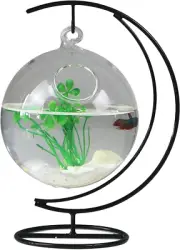 STOYRB Desktop Hanging Glass Fish Tank Mini Table Aquarium Glass Betta Fish B...