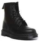 Dr Martens 1460 Mono Unisex 8 Eye Leather Ankle Boots In Black Size UK 3 - 12
