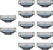 Dewfigs 12 Pieces Mach 3 Razor Blade Refills, Double Lubricating Steel Blades for Men, Precise Cutting for Manual Shaving, Ideal for All Types of Beards