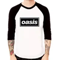 在飛比找蝦皮商城精選優惠-Oasis Logo-black 七分袖T恤 白/黑 灰/黑