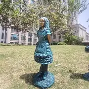 Wonderland Garden Sculpture,Bronze Finish,Alice and Wonderland Decor,Garden Statue Ornament for Indoor Outdoor Garden Patio Lawn Yard (Alice)
