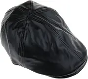 [MISETA] WEIMEI - Vintage Artificial Leather Newsboy Hat Cabbie Driving Hat Ivy Ascot Unisex