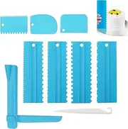 Plastic Sawtooth Cake Scraper Set,9Pcs Cake Scraper Plastic Sawtooth Cake Scraper,Cake Decorating Smoother Scraper Cake CombIcing Scrapers,Cake Decorating Comb and Icing Smoother Cake Scraper Smoother