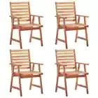 vidaXL Outdoor Dining Chairs 4 pcs Solid Acacia Wood