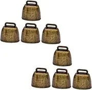Yardwe 8pcs Loud Copper Cattle Bells for Livestock Vintage Farm Animal Collar Ornaments Lightweight Durable Design for Pets Anti-Lost
