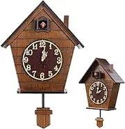 Cuckoo Wall Clock Vintage Hanging Clock Traditional Coo Coo Clock, Cute Bird Wall Clock Cuckoo Alarm Clock, Classic Cuckoo Clock Style for Home Living Room Decor
