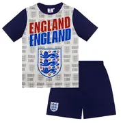 The England Football Association England Boys Pyjamas Short Three Lions Kids OFFICIAL Football Gift White Text 12-13 Years