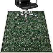 Home Office Chair Mat for Hardwood Floor, 90x120cm Desk Floor Mat for Hard Floors, Under Desk Rug for Rolling Chair, Antil-Sip Large Protector Mat for Office Chair, Easy to Roll，Dark Green
