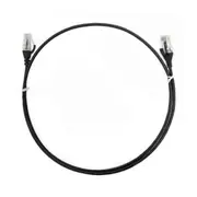 8ware CAT6THINBK-20M 20m Black CAT6 Ultra Thin Slim Cable Premium RJ45 Ethernet UTP Patch Cord