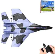 Wonstorex Rc Plane,Wonstorex Remote Control Fighter Jet,2.4ghz Rc Remote Control Fighter Model Toy,360° Remote Control Glider Airplanes with Lights,Zy530 Remote Control Planes (Camouflage Blue)