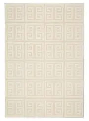 Dakhla Textured Geometric Neutral Washable Rug