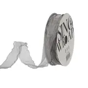 1 Inch 20 Yard Sheer Organza Ribbon Shimmer Chiffon Tulle Ribbons Grey
