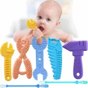 5 Pack Baby Teething Toys, Soft Molar Teether Chew Toys Set, BPA Free Silicone,