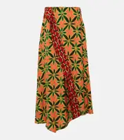 [Ulla Johnson] Ulla Johnson Violette ruffled crepe midi skirt AU 8 orange