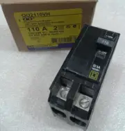 QO2110VH SQUARE D 2POLE 110AMP 240V 22KA CIRCUIT BREAKER NEW