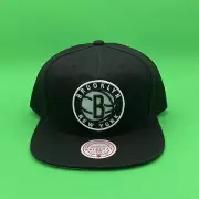 NEW Mitchell & Ness Black/White NBA Brooklyn Nets Core Basic Snapback OSFA
