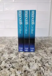 3 Pack - Maxwell Blank VHS T-120 GX- Silver- 6 Hour VCR Video Tapes- NEW SEALED