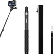 TEHAOUU Invisible Carbon Fiber Selfie Stick Compatible with DJI Insta360 Hero Action Camera Selfie Stick Lightweight Portable 1.2m Long Accessories with Storage Bag